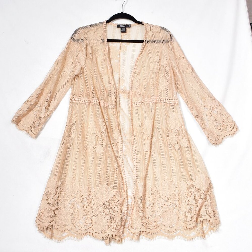 Miss Chievous Women's Lace Lace Cardigan Size Small 3/4 Sleeve